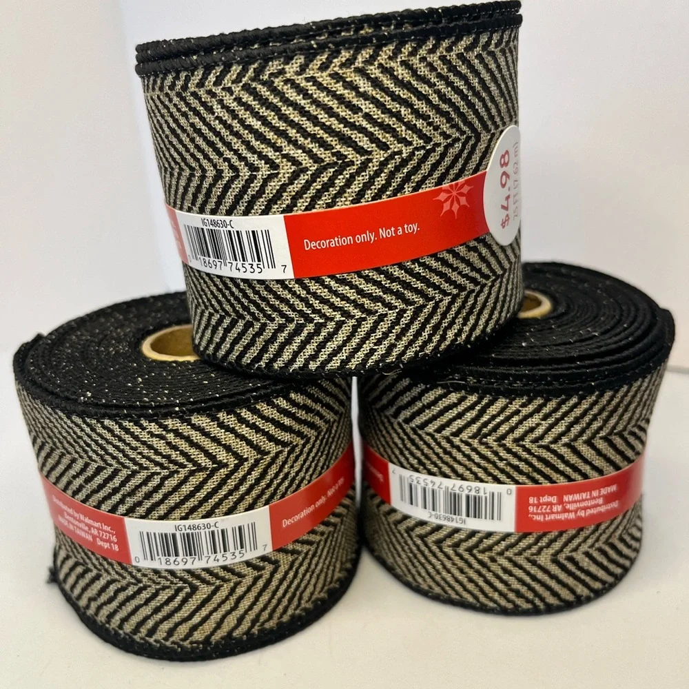 Holiday Christmas Crafter’s Ribbon 25ft Lot‎ Of 6 Contemporary Patterns Target